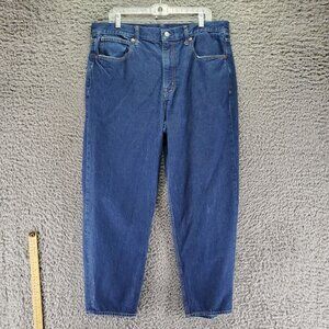 Gap Jeans Womens 33/16 Long Blue Barrel Leg High Rise Cotton Denim